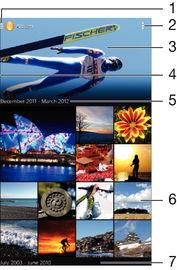 Fotografie a videa v aplikaci Album Prohlížení fotografií a videí Pomocí aplikace Album si můžete prohlížet fotografie a přehrávat videoklipy pořízené fotoaparátem zařízení nebo prohlížet podobný