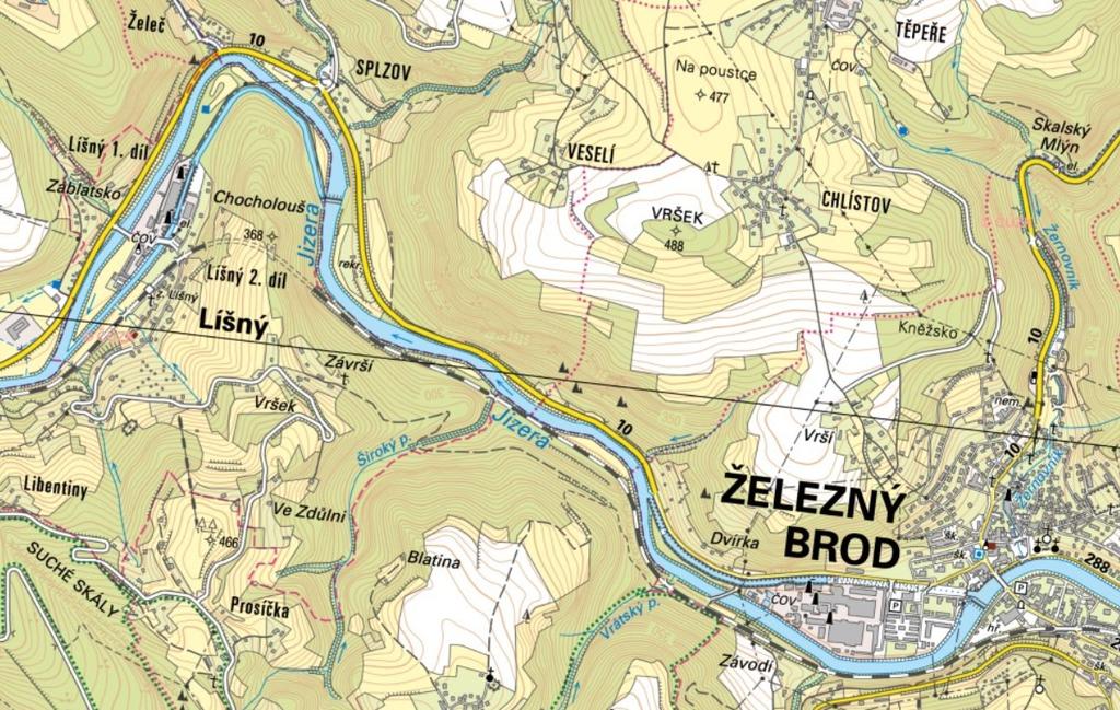 Greenway Jizera - posouzení ÚVOD Studie Vliv stavby Greenway Jizera Železný Brod, úsek Líšný Železný Brod Podspálov, na odtokové poměry řeky Jizery dále jen studie byla zpracována na základě