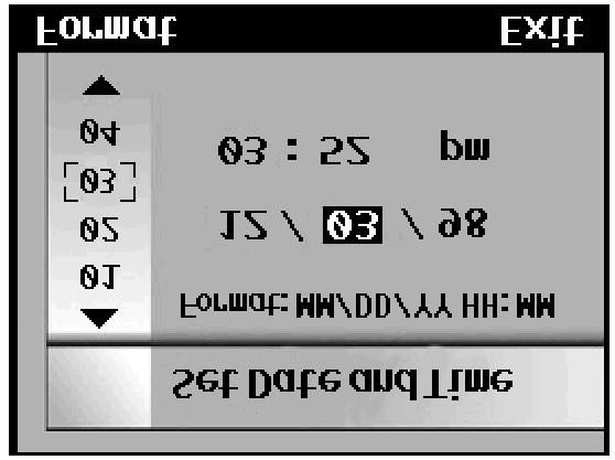Zobrazí se dialog Set Date and Time (Nastavení časových údajů). 8.