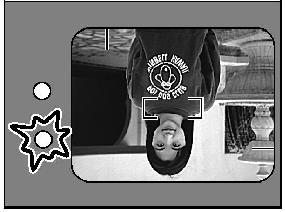 Objektiv zaměřte tak, aby fotografovaný objekt byl v zaostřovacím rámečku optického hledáčku nebo ve středu elektronického hledáčku.