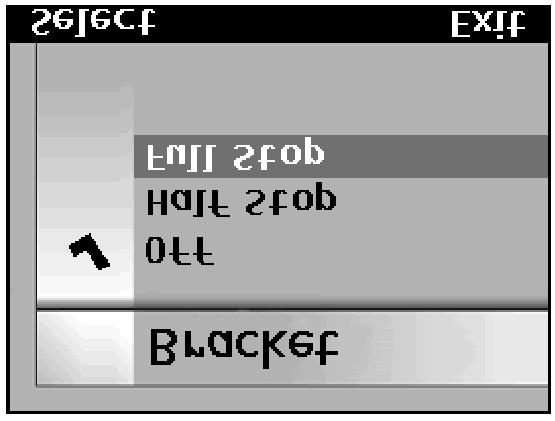 Stiskněte programové tlačítko Select (Nastavit) U zvolené položky se zobrazí symbol, pro vyvážení bílé se začne používat vybrané nastavení a v elektronickém hledáčku se znovu