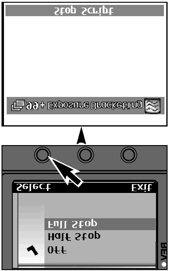 Stisknutím programového tlačítka Stop Script (Ukončit Skript) se vrátíte do nabídky Photo Script bez provedení stupňované expozice.