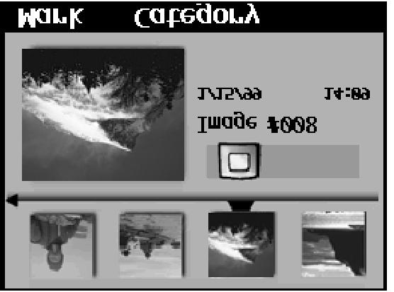 Prohlížení/Výběr snímků Prohlížení/Výběr snímků 1. Zapněte fotoaparát. 2. Stiskněte aretační tlačítko a přesuňte přepínač režimu činnosti do polohy REV (Prohlížení snímků).