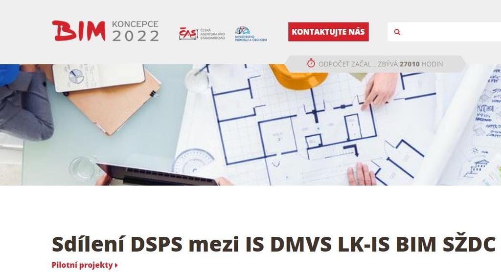 Předpilotní projekt Sdílení prostorových dat a informací stavebních objektů mezi IS DMVS LK a IS SŽDC prostřednictvím výměnného formátu JVF DTM a IFC.DSPS http://www.koncepcebim.