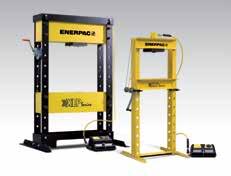Průmyslové nářadí Enerpac LISY STOLOVÉ A ÍLENSKÉ LISY výšková úprava horního či spodního stolu pomocí navijáku (XLP a 75 tun) šířkové nastavení umožňuje válci pohyb ze strany na stranu volba čerpadla