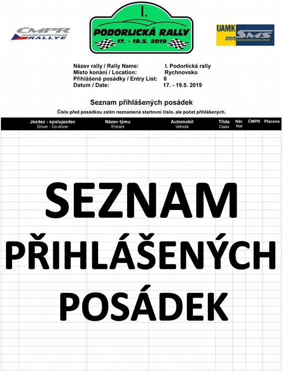 cz, nebo adresu JCH rallye team, Semechnice 38, 518 01 Dobruška stažením přihlášky v souboru XLS, vyplněním a odesláním