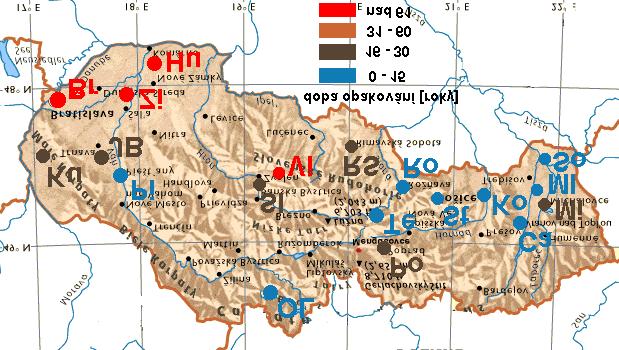 Obr. 9 Doby opakování velikosti potřebného závlahového množství pro intenzivní travní porosty v roce 2000 Literatura: BROWN, P., KOPEC, D.