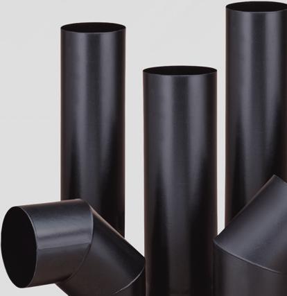 OCELOVÉ SPALINOVÉ SYSTÉMY Jednovrstvý ocelový spalinový systém KH Použití Ocelový spalinový systém barvený na černo je určen pro dopojení spotřebičů na pevná paliva.
