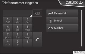 Druhy provozu Menu pro zadání telefonního čísla Možné funkce Zadání předvolby země Při zadávání předvolby země lze místo obou prvních číslic (například 00 ) zadat znak +.