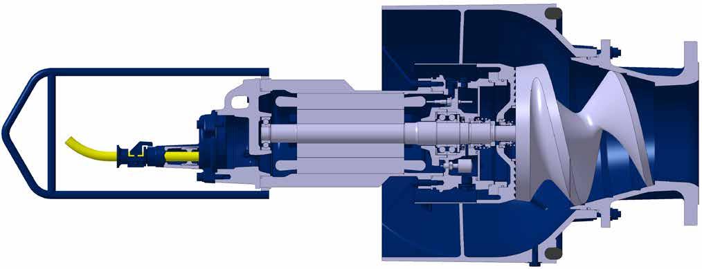 Přednosti produktu Kompaktní integrovaná konstrukce Minimální emise hluku Velký volný kulový průchod Hydraulický systém s nízkou úrovní ucpávání Vysoká hydraulická účinnost Strmá a stabilní