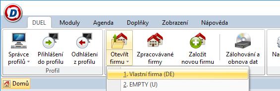 14 5. Po načtení dat otevřeme převedenou firmu