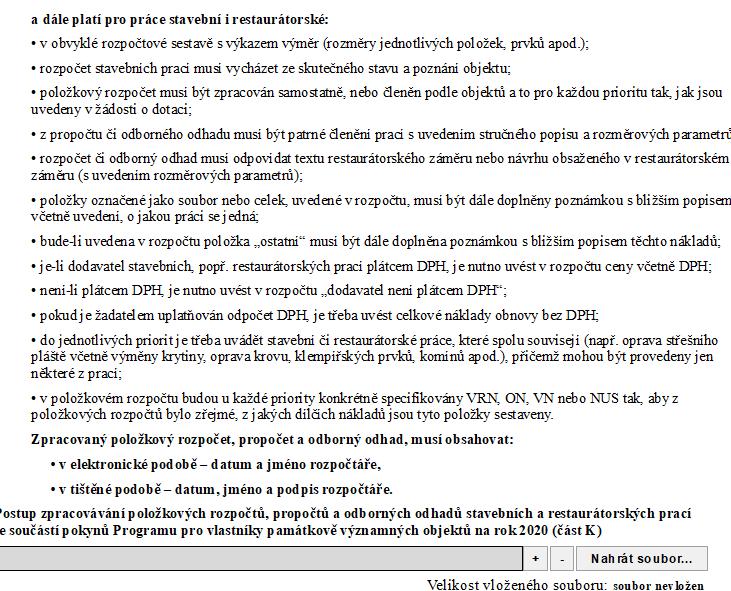 STRANA 15-17 FORMULÁŘE Doklady k žádosti - pokračování Každý bod obsahuje návod ke zpracování. 7.