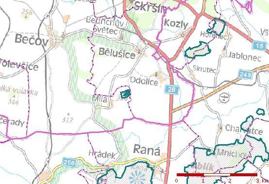 Mapa NATURA 2000 C.II.7.3. Ochranná pásma Ochranná pásma zvláště chráněných území přírody ( 37 odst. 1 zák. č. 114/1992 Sb.) nejsou polohou posuzovaného záměru dotčena.