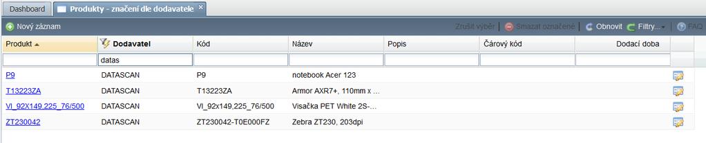 Značení produktů dle dodavatele Nová aplikace pro hromadný přehled a správu značení produktů dle dodavatele.