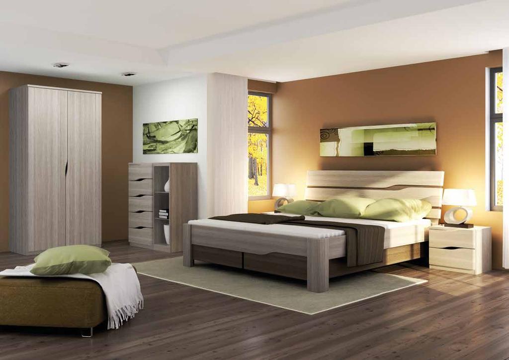 Ložnice ELEN Elegantně propracovaná linie řadí ložnici ELEN mezi luxusní ložnice z masivního DUBU