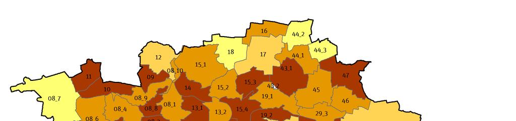 MAPA / 05 P ODÍL OBYVATEL B Y D L ÍCÍCH V D OC HÁ Z K OVÉM P Á S MU D O