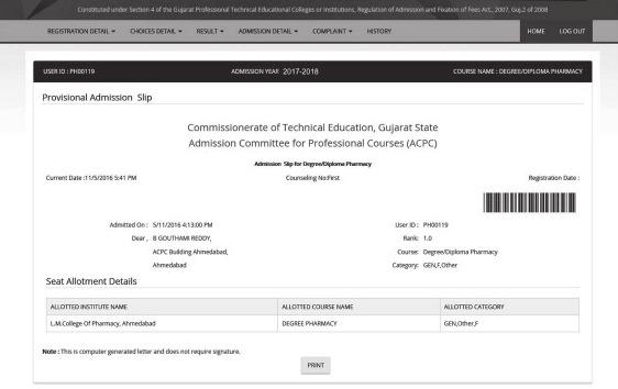 2. The statistics of the latest allotment status of seats will also be available on the website www.gujacpc.nic.in as well as on www.jacpcldce.ac.in. 2.