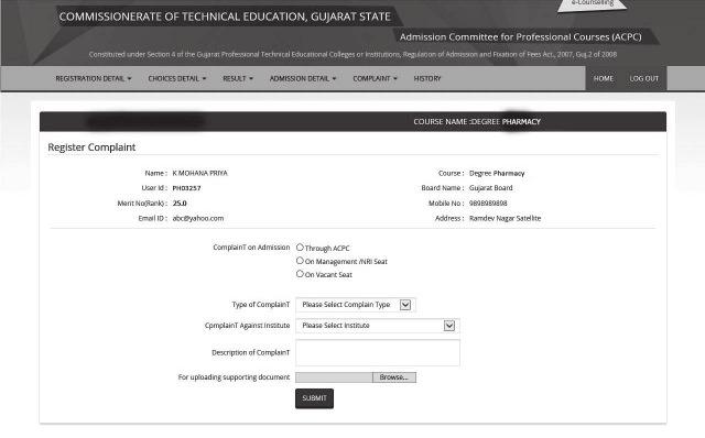 Fig. 3.19 Online registration of Complaint / Grievance Fig. 3.20 Online complaint details 4.