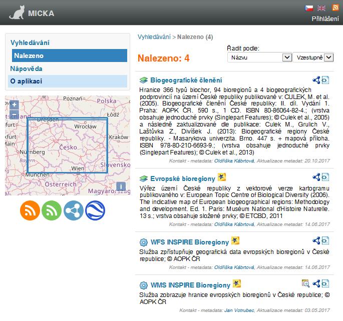 metadata dat, prohlížecích a stahovacích služeb http://metadata.nature.
