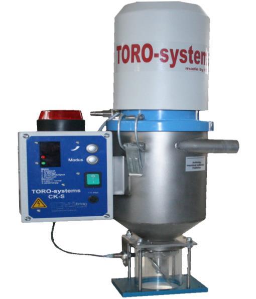 Provedení TORO-systems FG CK-V Mini: TORO-systems FG CK-V Mini je vzduchem poháněné nasávací zařízení vhodné také při používání otevřených zásobníků.