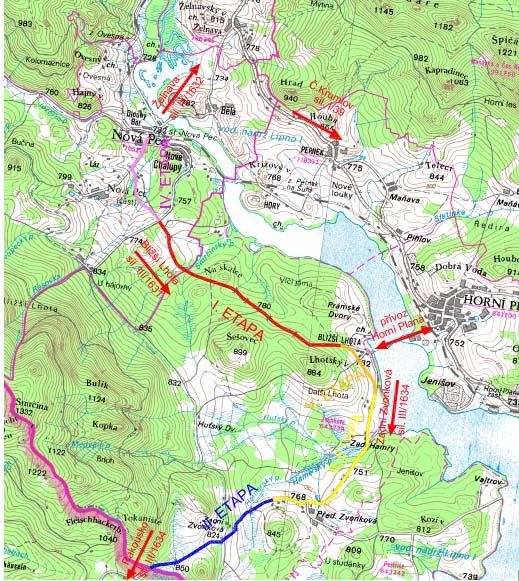 2.3 Umístění záměru Kraj: Jihočeský Obce: Horní Planá (okr. Český Krumlov), Nová Pec (okr. Prachatice) Obr.