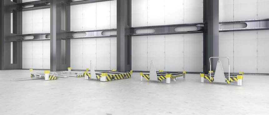 PLOŠINY PLATFORMS Nejjednodušším řešením pro přepravu materiálů ve výrobních prostorách s vyžitím vlakových vozíků je použití samohybných přepravních plošin.