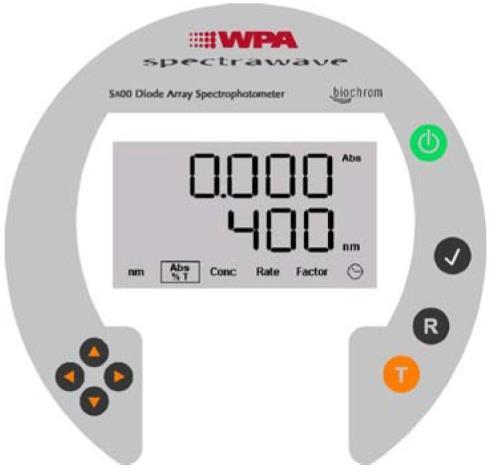 Používání přístroje Používání přístroje je velmi snadné díky displeji (LCD) a tlačítkům pro pohyb a potvrzení volby na mechanicky odolné a vodotěsné klávesnici. R T Jedním stiskem zapněte přístroj.