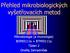 Přehled mikrobiologických vyšetřovacích metod Mikrobiologie (a imunologie) BOMI0111s + BTMI0111p Týden 2 Ondřej Zahradníček