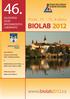 BIOLAB 2012. www.biolab2012.cz. Písek, 13. - 15. května CELOSTÁTNÍ SJEZD BIOCHEMICKÝCH LABORANTŮ