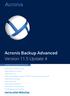 Acronis Backup Advanced Version 11.5 Update 4