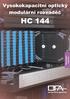 Vysokokapacitní optický modulární rozváděč. Optický modulární rozváděč HC 144 HC 144. zásuvky. Rozváděče. Strana 1