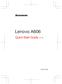 Lenovo A606. Quick Start Guide v1.0. English/Česky