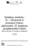 Sylabus modulu: D Útvarové a procesní řízení, plánování, IT podpora projektového řízení