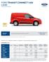 FORD TRANSIT CONNECT VAN CENÍK 2-3místný vůz s přepážkou