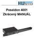 Poseidon 4001 Zkrácený MANUÁL