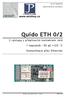 Quido ETH 0/2. 2 výstupy s přepínacím kontaktem relé. 1 teploměr -55 až +125 C. Komunikace přes Ethernet. první zapojení dokumentace hardwaru