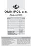 OMNIPOL a. s. Zpráva 2003 ZÁKLADNÍ INFORMACE