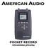 AMERICAN AUDIO POCKET RECORD. Uživatelská příručka