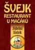 ŠVEJK RESTAURANT U MAČÁKŮ. Jídelní lístek