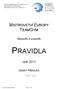 MISTROVSTVÍ EVROPY TEAMGYM SENIOŘI A JUNIOŘI PRAVIDLA ZÁŘÍ 2013 ČESKÝ PŘEKLAD. revize k 1.12.2015. Pravidla TeamGym září 2013 Strana 1 z 14