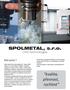 SPOLMETAL, s.r.o. CNC technologies