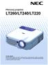 LT260/LT240/LT220. Přenosný projektor