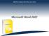 BMOF011 Aplikace MS Office (jaro 2013) Microsoft Word 2007