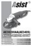 AE3U200AA(AE340S) ANGLE GRINDER 2000W 8-12 13-17. CZ ÚHLOVÁ BRUSKA 2000W - Návod k obsluze 3-7. H SAROKCSISZOLÓ 2000W - Kezelési utasítas