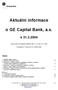 Aktuální informace. o GE Capital Bank, a.s.