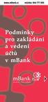 Podmínky pro zakládání a vedení účtů v mbank