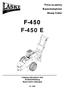 Fréza na pařezy Baumstumpträse Stump Cutter F-450 F-450 E. Katalog náhradních dílů Ersatzteilkatalog Spare parts catalogue