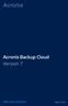 Acronis Backup Cloud Version 7