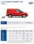 FORD TRANSIT CONNECT VAN CENÍK 2-3místný vůz s přepážkou