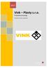 Vink Plasty s.r.o. Produktový katalog